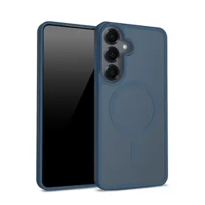 Crong Hybrid Matte Magnetic MagSafe vāciņš Samsung Galaxy S25 — TPU + PC, tumši zils