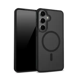 Crong Hybrid Matte Magnetic vāciņš Samsung Galaxy S24 — TPU+PC, magnētisks MagSafe tipa, melns