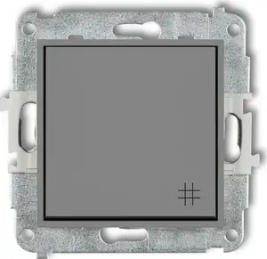 Cross switch Karlik Mini 27MWP-6 gray matte — electrical cross-over switch module
