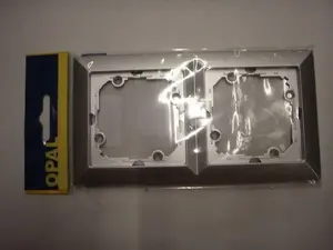 Wall frame 2-gang Abex RA-2P SREBRO — opal pearl silver finish