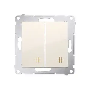 Electrical switch Kontakt-Simon DW7/2.01/41, plastic housing, white, 10 A, 250 V, IP20, 75×41 mm