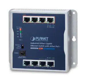Коммутатор HUAWEI PLANET P30 промышленный 8‑портовый неуправляемый PoE, серо‑голубой, 0.472 кг