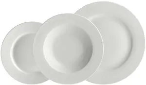 Dinner plate set Lumarko LA PORCELLANA BIANCA ESSENZIALE — set of 12 rimmed plates