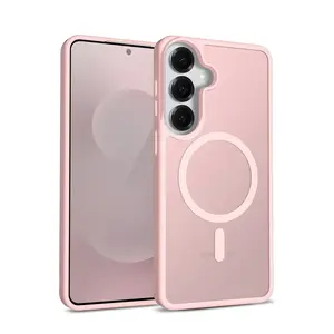 Crong Hybrid Matte Magnetic vāciņš Samsung Galaxy S25 — TPU + PC, rozā