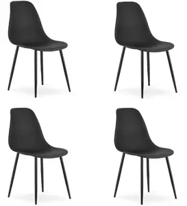Chair LEOBERT WAT black set of 4 — Scandinavian dining/office chairs for kitchen, dining room, loft