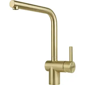 Кухонный смеситель Franke Atlas Neo Gold — выдвижной излив, нержавеющая сталь, высота 29.7 см