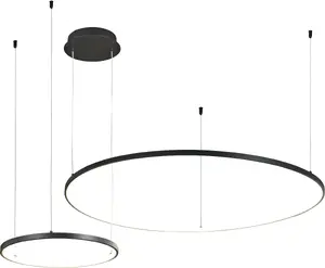 Pakaramais LED gaismeklis DOMOLETTI SIBIU 2x apaļš 4000K melns - kulons, neitrāli balts