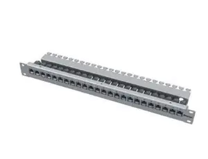 Patch panel EASYLAN CKVPL0101E 1U, 24x RJ-45 keystone, skapispiere, pelēks, IP20