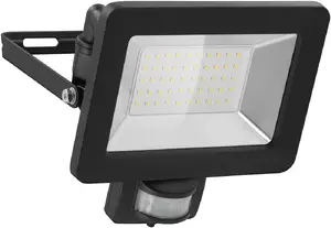 Outdoor LED Floodlight GOOBAY 50 W with PIR Motion Sensor, IP44, 230 V, Aluminium Housing