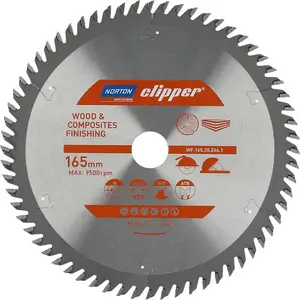 Circular Saw Blade Norton Clipper 165 mm x 20 mm, 64 teeth ATB for Wood and Composites