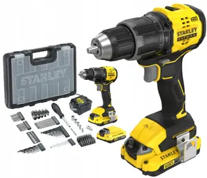 Cordless Impact Drill STANLEY V20 SFMCD716D2A with 2x2Ah batteries and 100 accessories