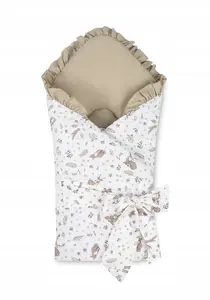 Детский конверт-роżек Sensillo ROŻEK BAWEŁNA FOREST BEIGE 75×75 хлопок