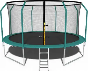 Āra batuts Funfit 404 cm bērniem ar ārējo aizsargtīklu un kāpnēm
