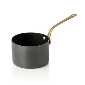 Serving Sauce Dish WAS Vintage Style, 280 ml, Ø 9 cm, Brass Handle, Black