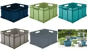 Storage Box keeeper Euro-Box XXL bruno eco, 54 L, green, PP/Regranulate, ribbed sides
