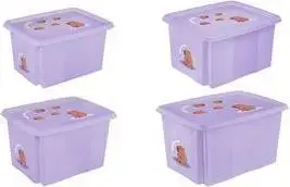 Uzglabāšanas kaste keeeper Karolina Capybara 15 L, kārtojama/pagriežama ar vāku, polipropilēns, gaiši violeta