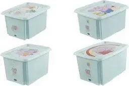 Storage Box keeeper Karolina Peppa Pig 30 L — Rotating/Stackable Box with Lid, PP, Aquamarine