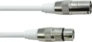 EUROLITE DMX cable XLR 3-pin 1 m white - DMX512 stage lighting control cable