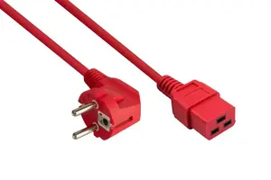 Barošanas kabelis Kabelmeister SK0190-R018 ar kontakta spaili E+F uz IEC C19, H05VV-F3G, 1.8 m, 250 V
