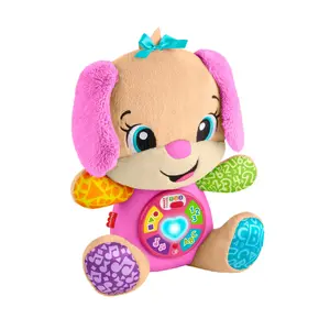 Toy dog Fisher‑Price Laugh & Learn Smart Stages Sis (pink) — interactive musical plush, AA batteries included, for 6–36 months