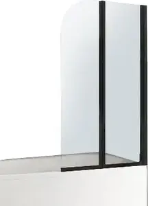 Bath screen kfa² MODERN 2 F170-06941P 81/140 cm black frame clear glass