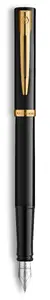 Перьевая ручка Waterman 2225500 — чёрная, корпус из нержавеющей стали, 1 шт.
