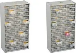 allit Kleinteilemagazin VarioPlus Metall 90 — storage organizer with 60 polypropylene drawers, steel sheet housing, 1 piece
