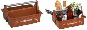 allit Tragekasten McPlus Carry «Grillmeister» instrumentu kaste, brūna, alumīnija ergonomiska roktura, 2 lieli nodalījumi