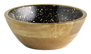 Сервировочная чаша APS 01050 Wood Black, круглая деревянная чаша, объем 0,8 л, ø20 см