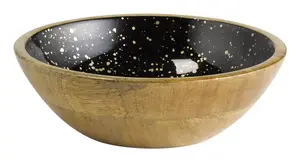 Serving bowl APS 01053 Wood Black — wooden round bowl, 1.1 L capacity, Ø 24 cm
