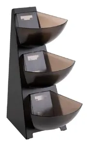 Tiered Stand APS 11413 by APS — ABS and Stainless Steel, 3-tier, Black/Grey