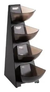 Tiered Stand APS 11414 by APS — ABS and Stainless Steel, 4-level portion rack, black/grey