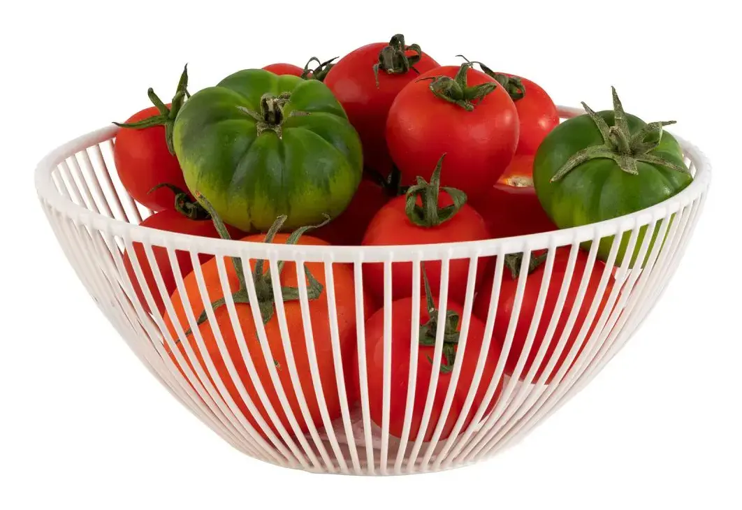 APS SVART Serving Basket Round Metal White Photo 2