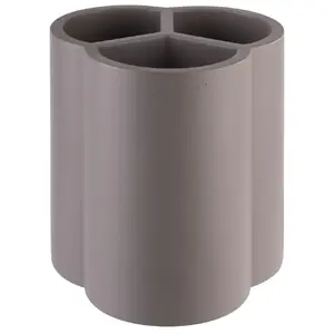 Cutlery holder APS ELEMENT 3-compartment, Grey Concrete & Silicone, 130×130×145 mm