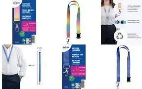 AVERY Lanyard R4828WB — rPET textile lanyard 20 x 440 mm, blue tones, safety breakaway, 100% recycled plastic