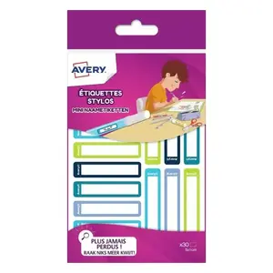Самоклеящиеся прямоугольные этикетки AVERY RESM30G — постоянный клей, разноцветные, 30 шт., 10 × 50 мм
