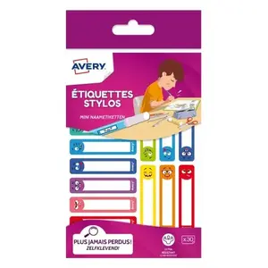 AVERY RESMI30S self-adhesive rectangle labels 10 x 50 mm Permanent multicolour, 30 pcs