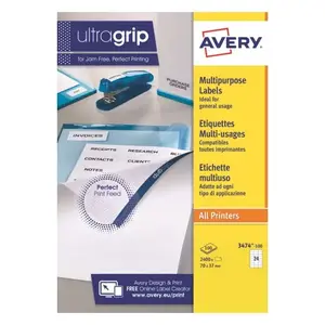Printing paper A4 Avery 3474-100 — A4 (210x297 mm) white, 100 sheets, for laser and inkjet