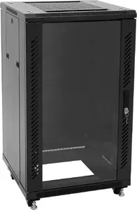 Roadinger SSC-16 Steel Cabinet with Glass Door 16U 19" Rack, Load Capacity 150 kg