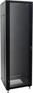 Roadinger SSC-28 steel rack cabinet with glass door, 28U, load capacity 150 kg