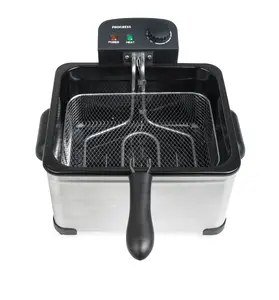 Deep Fat Fryer Progress EK6669PVDE, electric countertop fryer with temperature control and removable oil tank