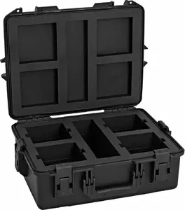 Roadinger hard plastic case for 4× Akku UP-4 QCL Spot QuickDMX MK2, black, protective transport case