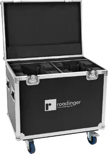 Roadinger Flightcase for 2x DMH-190 with Castors, black, max. load 100 kg