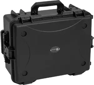 Roadinger hard plastic case for 8× battery flat lights with trolley, black