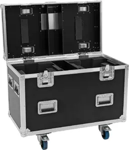 Roadinger Flightcase PRO for 2x DMH-190 with swivel castors, black