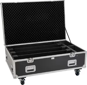 Roadinger Flightcase PRO for 4× LED BAR-8 SWING with wheels, black, load up to 50 kg