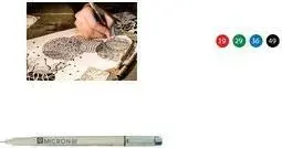 Файнлайнер Sakura Pigma Micron 02, зелёный — наконечник 0,3 мм, перманентные пигментные чернила, свето- и водостойкий