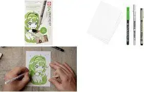 Набор Sakura Kreativ-Set Manga POAK3B — 3 чернильных пера и бумага для манга-иллюстрации