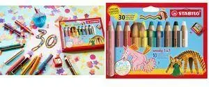 Colored Pencil Stabilo Multitalentstift woody 3-in-1 EO880/10-3, 10-color set — colored pencil, watercolor and wax crayon