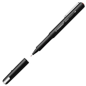 Fineliner pen Stabilo dr!ver 1088/40 — red ink, 0.4 mm line, black barrel